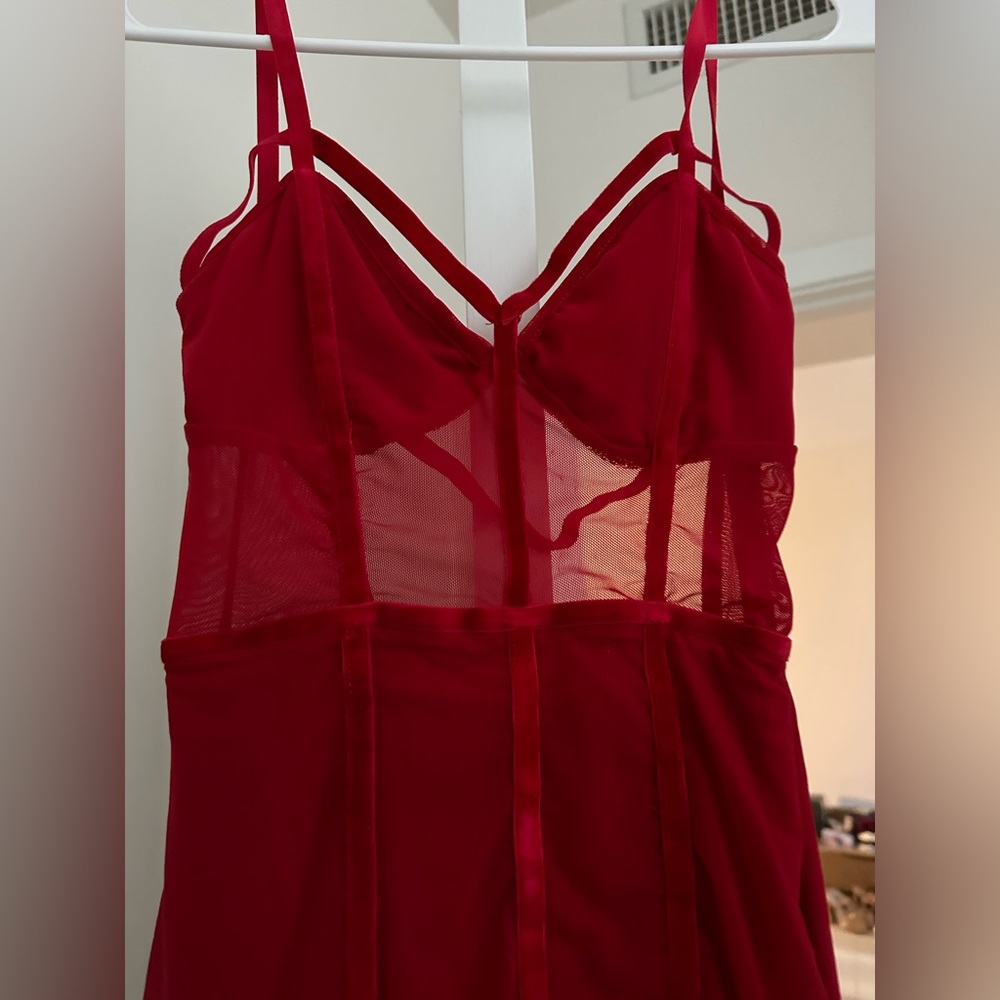 Avenge Mesh Dress - Red - Picture 7 of 10